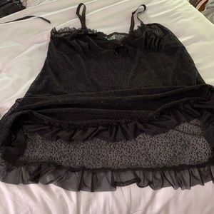 Black lace baby doll